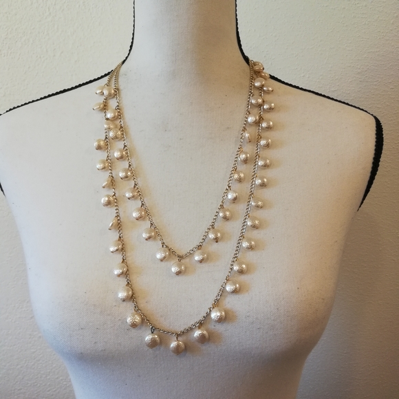 Jewelry - Faux Coin Pearl Layered Statement Necklace